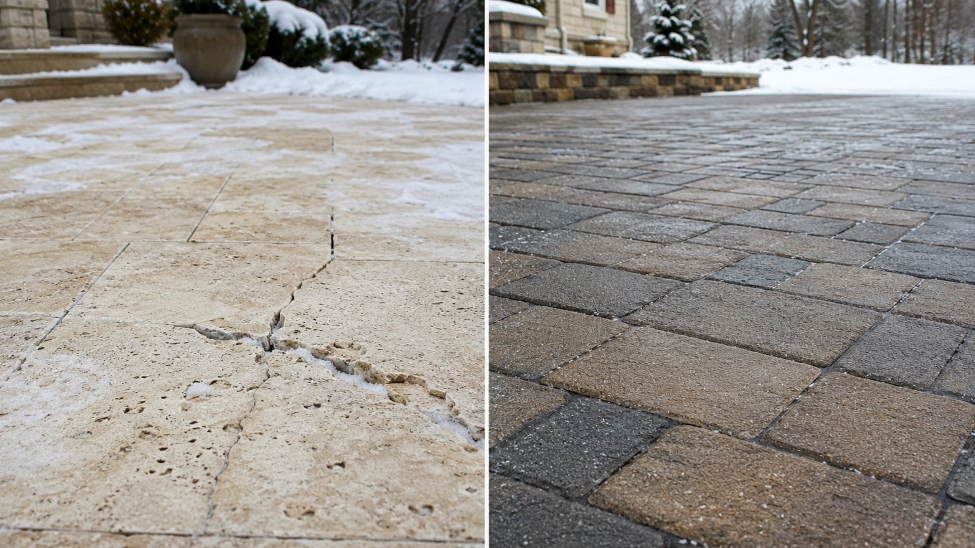 Travertine vs Pavers: Which One Survives Freezing Winters